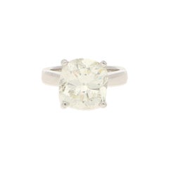 Old Mine-Cut Diamond Solitaire Engagement Ring Platinum 6.15 Carat