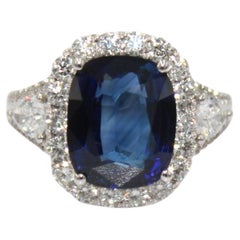 6.15 Carat Sapphire & Diamond Ring