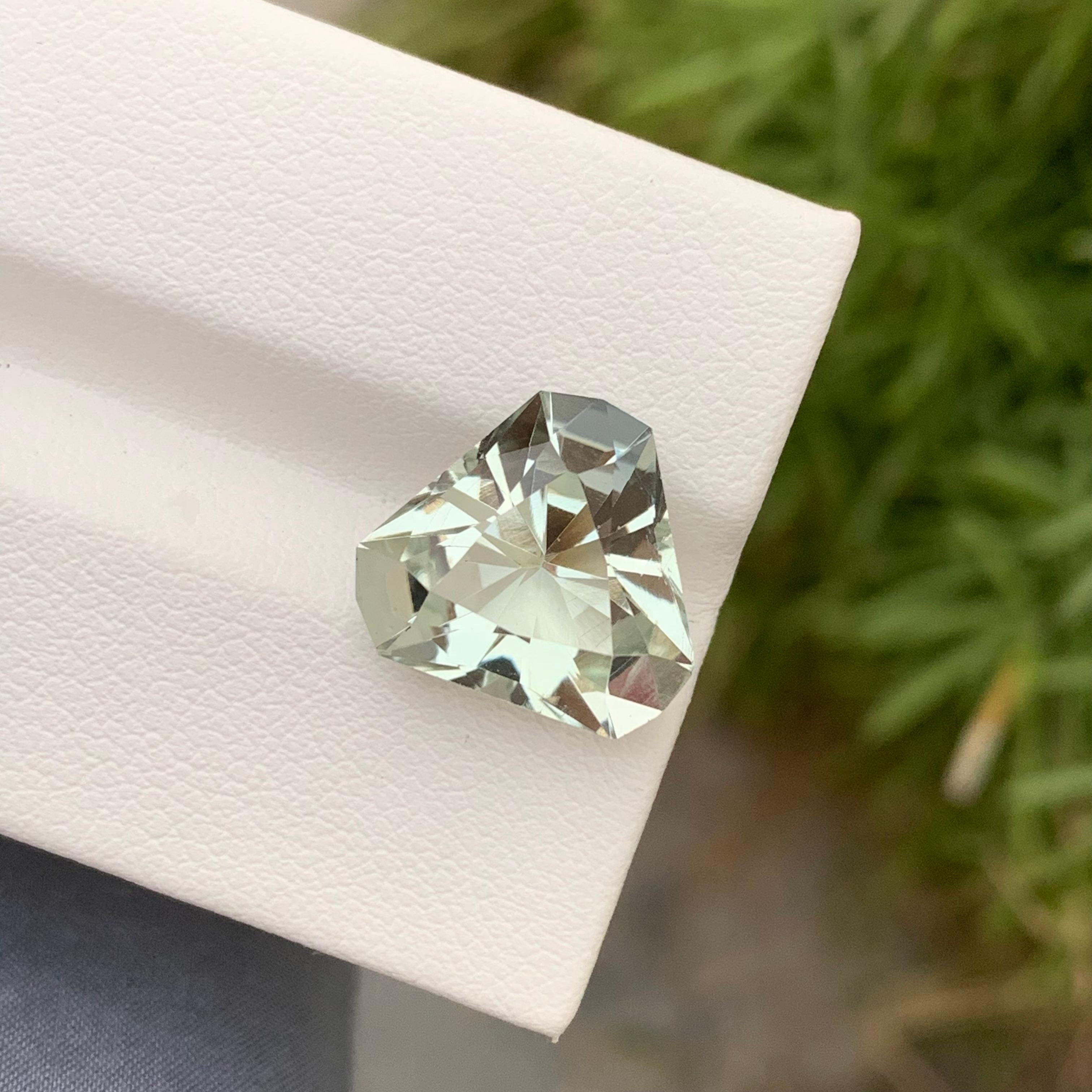 Arts and Crafts 6.15 Carats Adorable Green Amethyst Trillion Cut Gemstone For Jewellery Making  For Sale