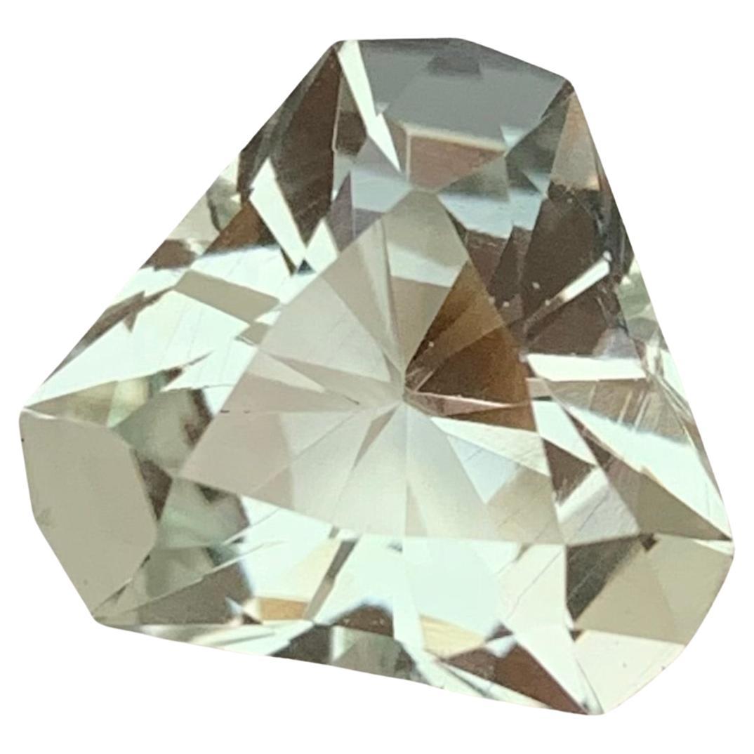 6.15 Carats Adorable Green Amethyst Trillion Cut Gemstone For Jewellery Making 