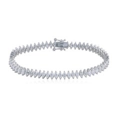 6.15 Carats Diamond 14 Karat Gold Marquise Tennis Bracelet