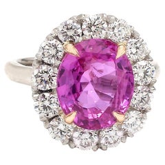 6,15ct Zaffiro rosa ovale di Ceylon senza calore certificato AGL