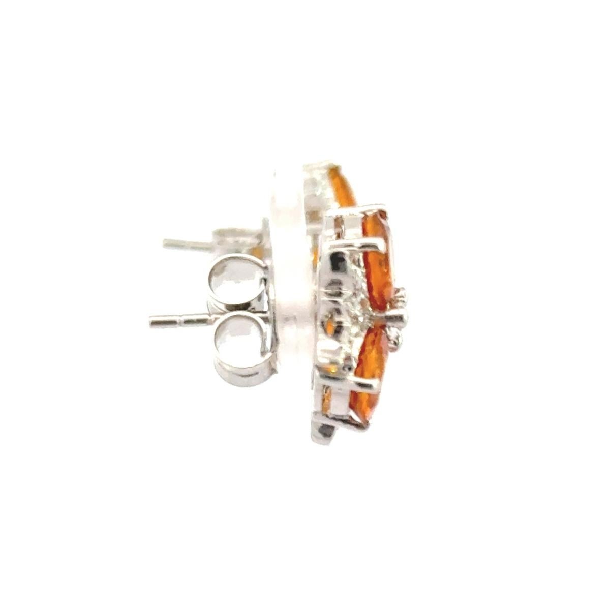 6,16 Karat natürliche Citrin drei Stein Ohrstecker für Muttertag in Silber (Rundschliff) im Angebot