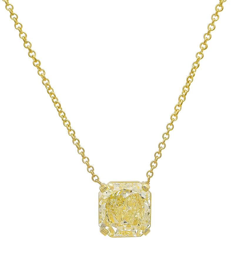 6,16 Karat natürlicher gelber Fancy-Diamant Solitär-Halskette (Zeitgenössisch) im Angebot