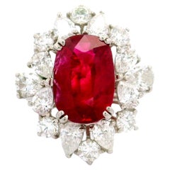 6.16 Carat Ruby Diamond Platinum Ring