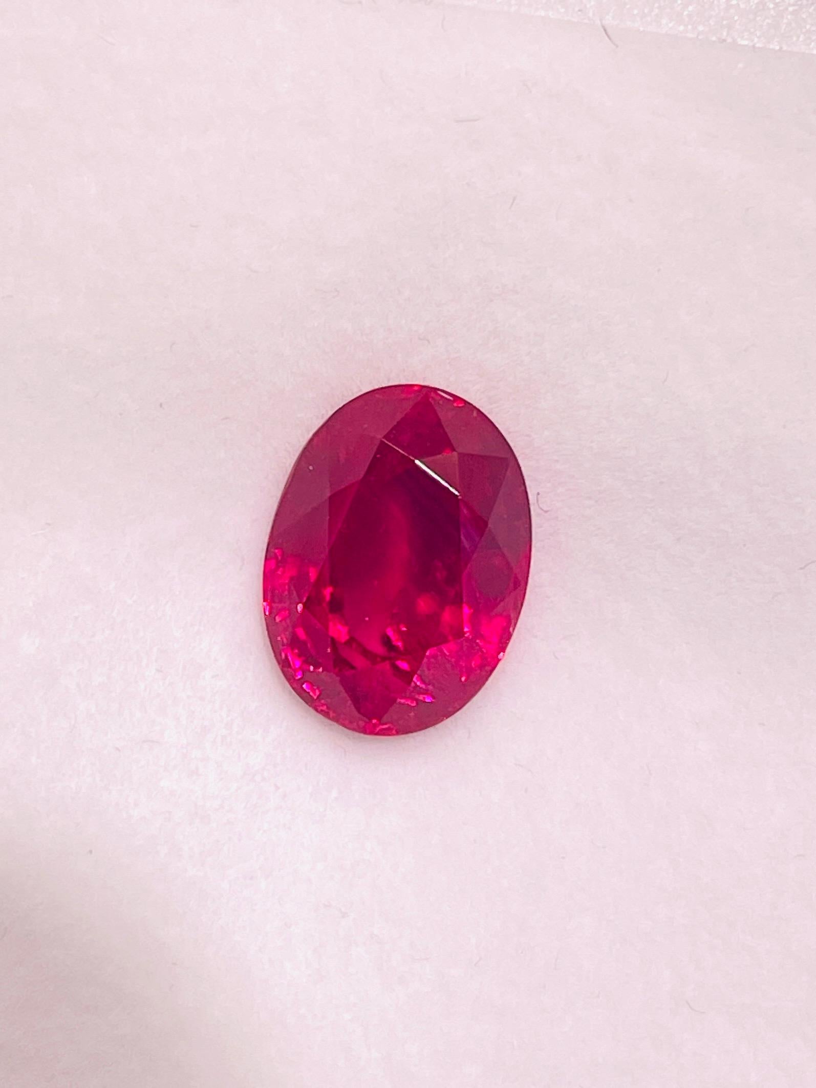 6.16 Ct Natural GRS Burma ruby unheated Collection Quality Gemstone Neuf - En vente à bangkok, TH