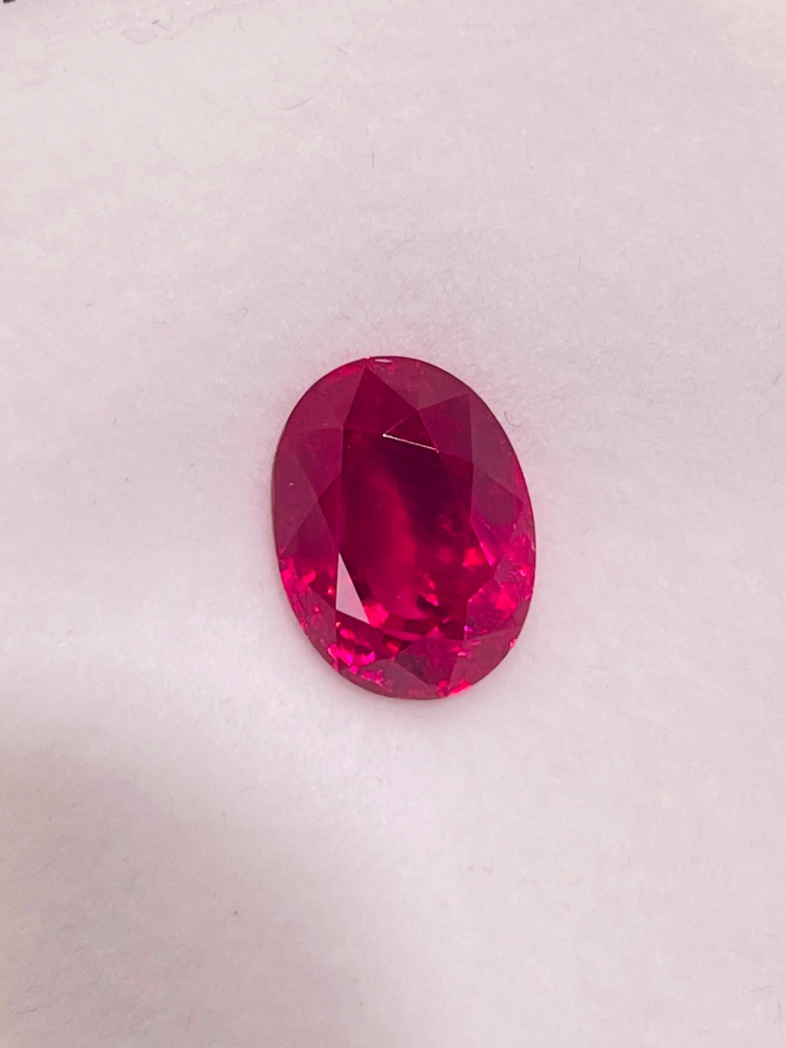 6.16 Ct Natural GRS Burma ruby unheated Collection Quality Gemstone Unisexe en vente