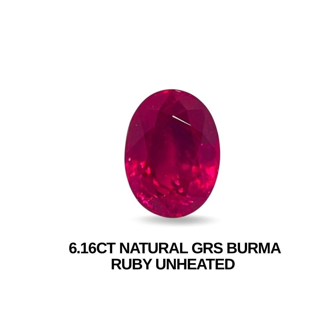 6.16 Ct Natural GRS Burma ruby unheated Collection Quality Gemstone en vente 2