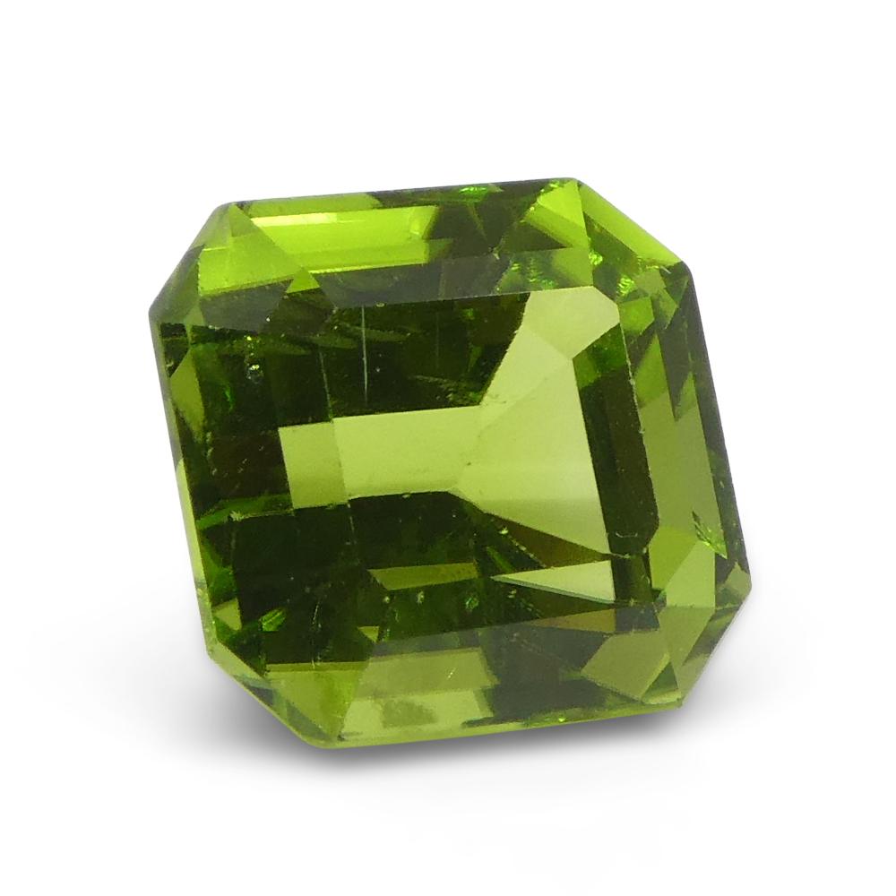 6.16ct Emerald Cut Yellowish Green Peridot from Sapat Gali, Pakistan For Sale 3