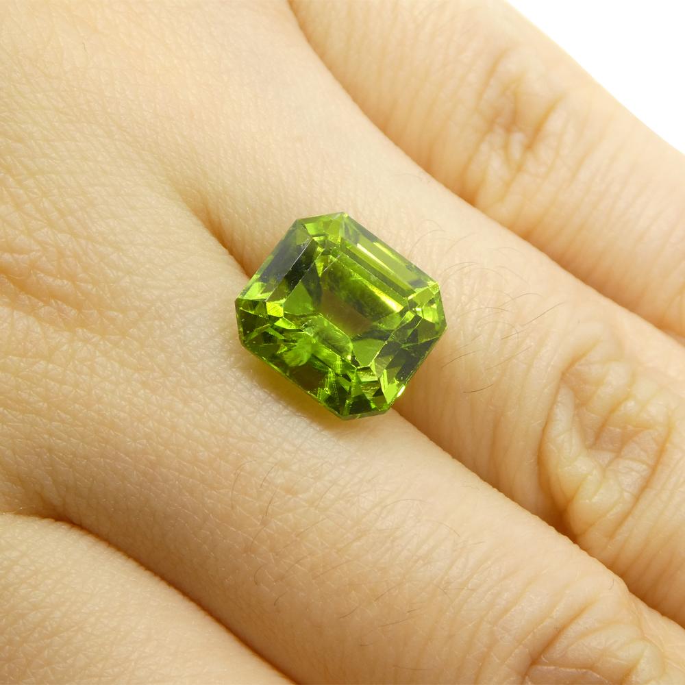 6,16ct Smaragdschliff gelblich grüner Peridot für Damen oder Herren im Angebot