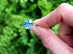 6.17 Carat High Zircon Solitaire Engagment Ring in 18k White Gold