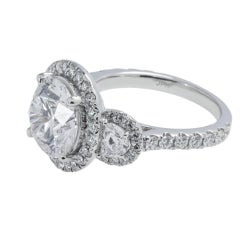 6.17 Carat Round Brilliant Diamond Ring Brilliant White 18K White Gold
