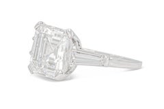 6.17 Carat Square Emerald Cut Diamond Engagement Ring