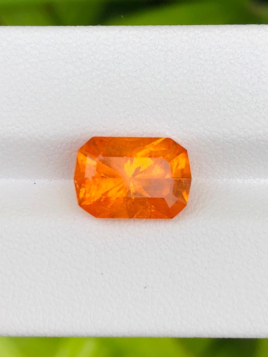 6,17 Karat Natürlicher Spessartit Granat Fanta- orange Edelstein Auge sauber Qualität im Angebot 4