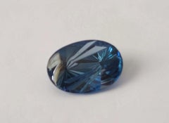 6.17 ct Oval London Blue Topaz 14X10 Fantasy Cut