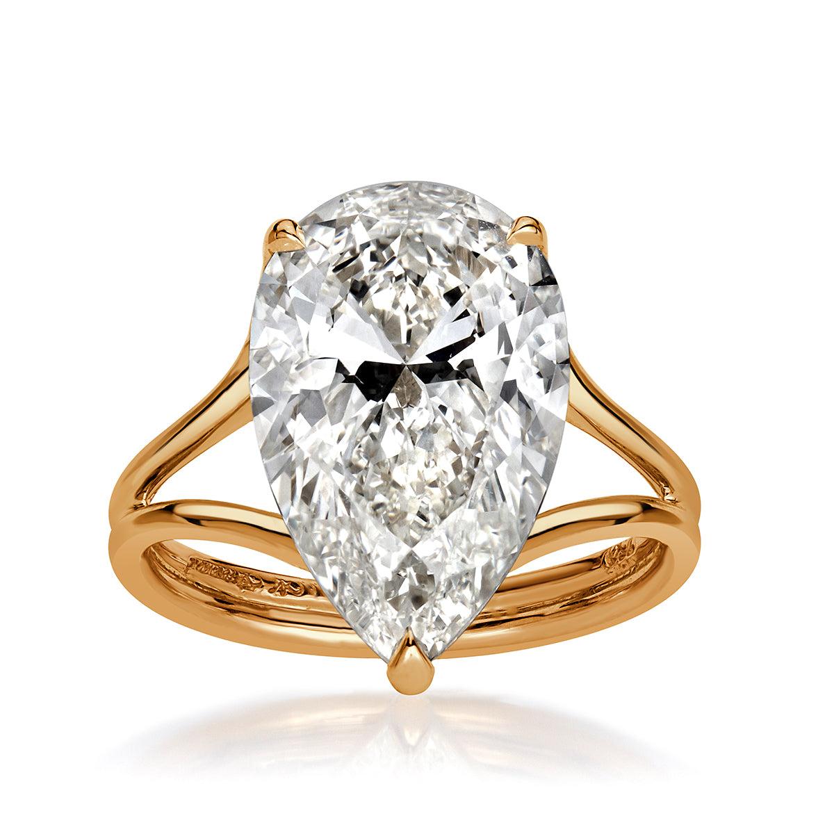 6.17ct Pear Shaped Diamond Engagement Ring