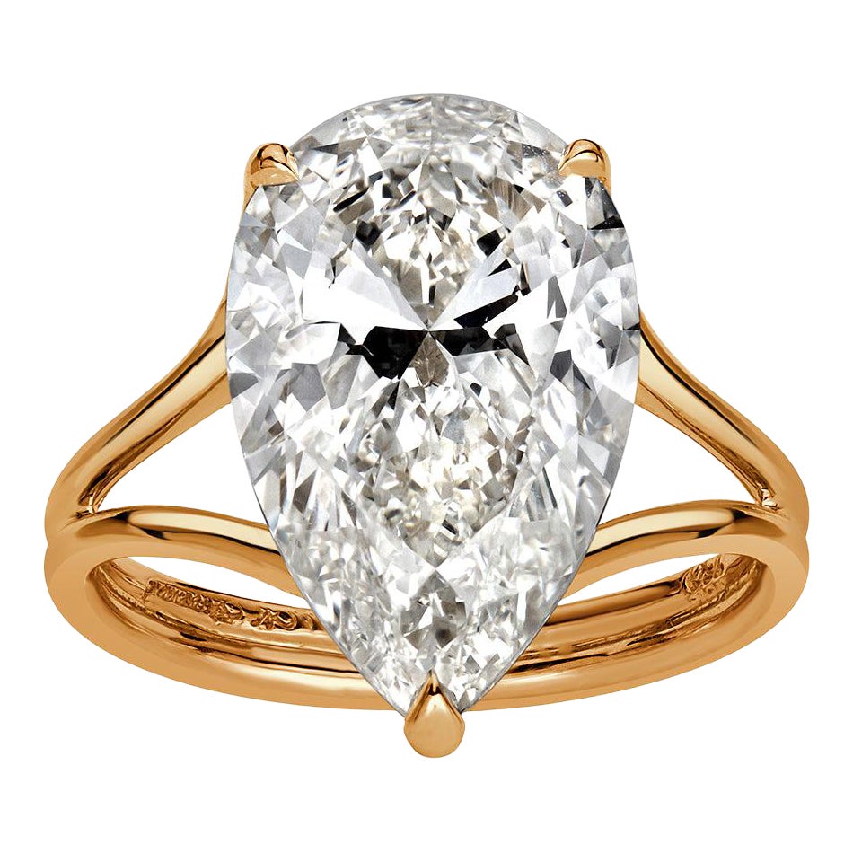 6.17ct Pear Shaped Diamond Engagement Ring