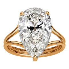 6.17ct Pear Shaped Diamond Engagement Ring