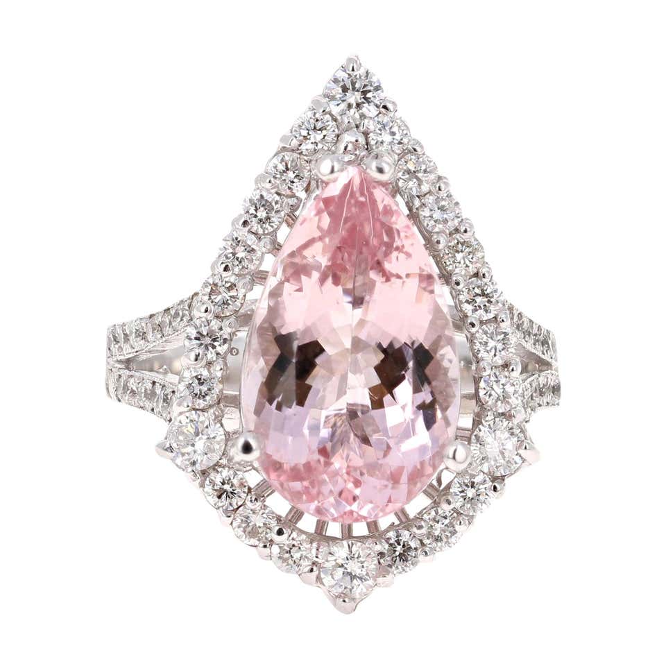 Kian Design White and Pink Diamond Engagement Ring Platinum 18 Carat ...