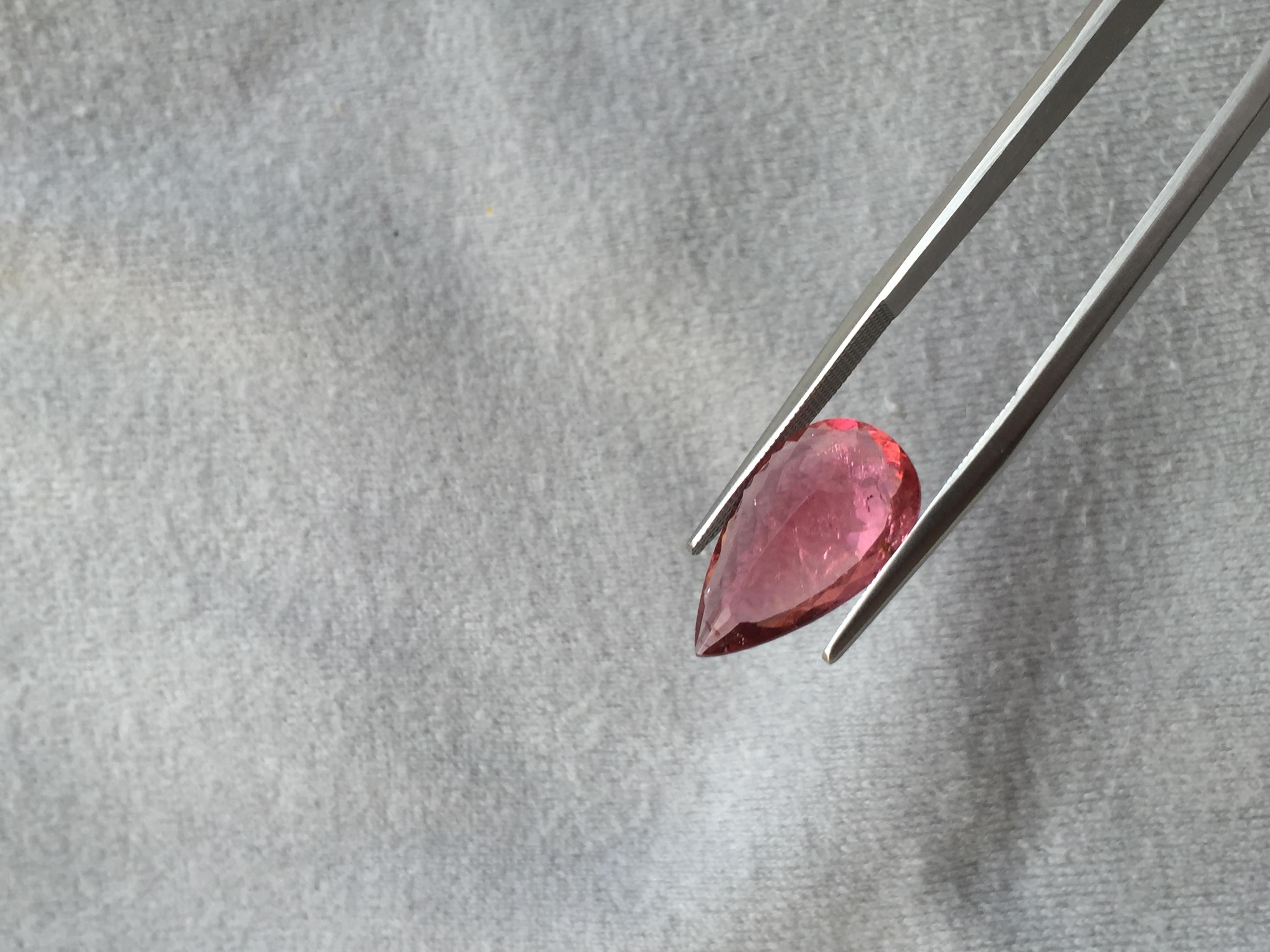 Turmalina rosa de 6.18 quilates talla pera para alta joyería Corte pera en venta