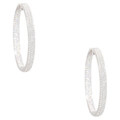 6,19 Karat Pave Diamond Inside-Out Oval Hoop Ohrringe 18 Karat Vorrätig