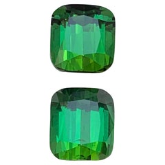 6.19 Carat Rich Green Natural Tourmaline Cushion Cut Loose Gemstones Parcel