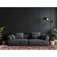 6'1"x11'7" Bayern Blue Aryana Grade Serapi Heriz Hand Knotted Wool Runner Rug