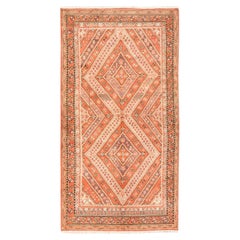 6
1"x11
9" Orange Vintage Khotan Pure Wool Hand Knotted XL Runner Oriental Rug