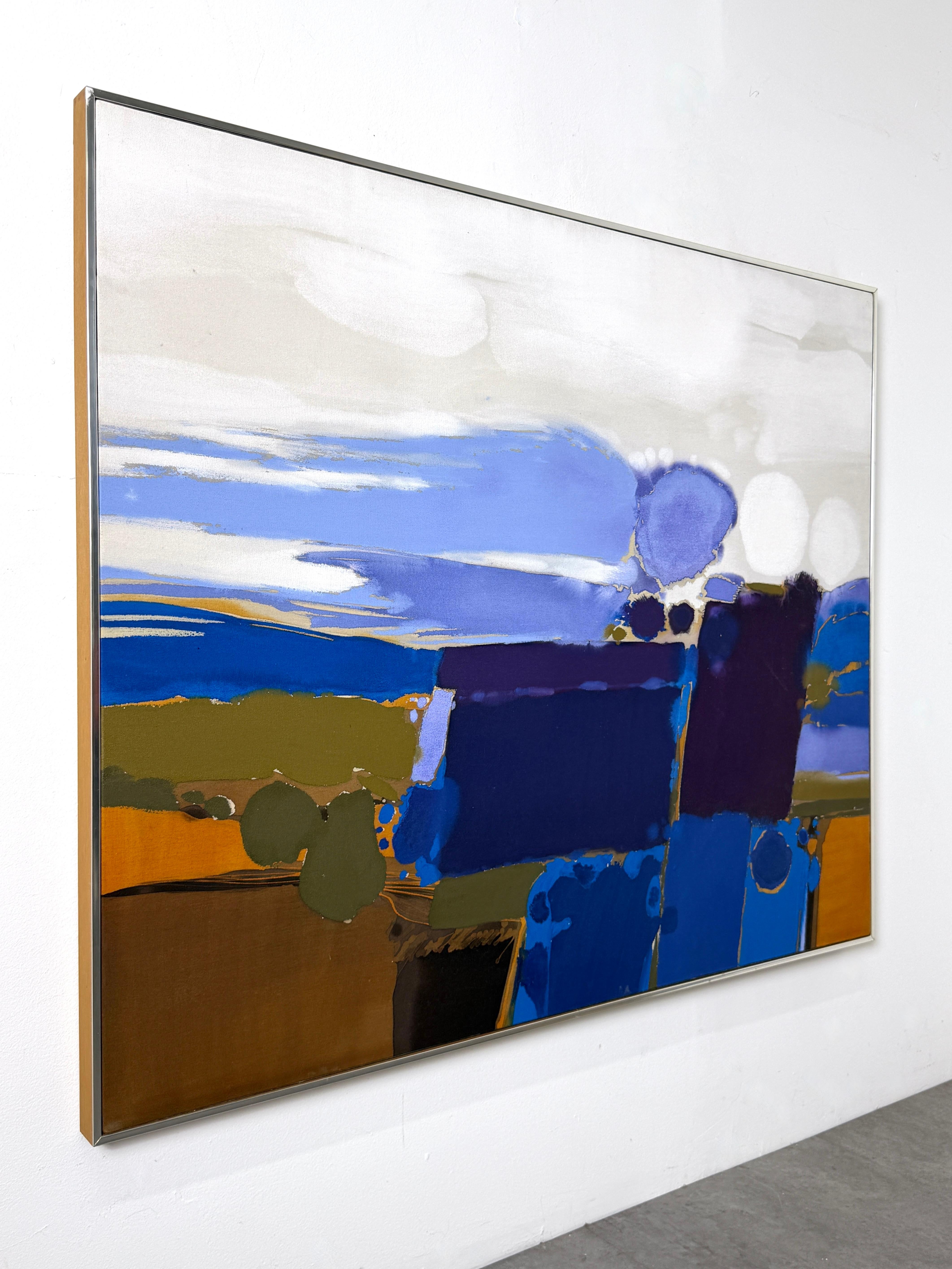 Mid-Century Modern 61x51 Peinture acrylique abstraite originale du milieu du siècle par Ray Frost Fleming en vente