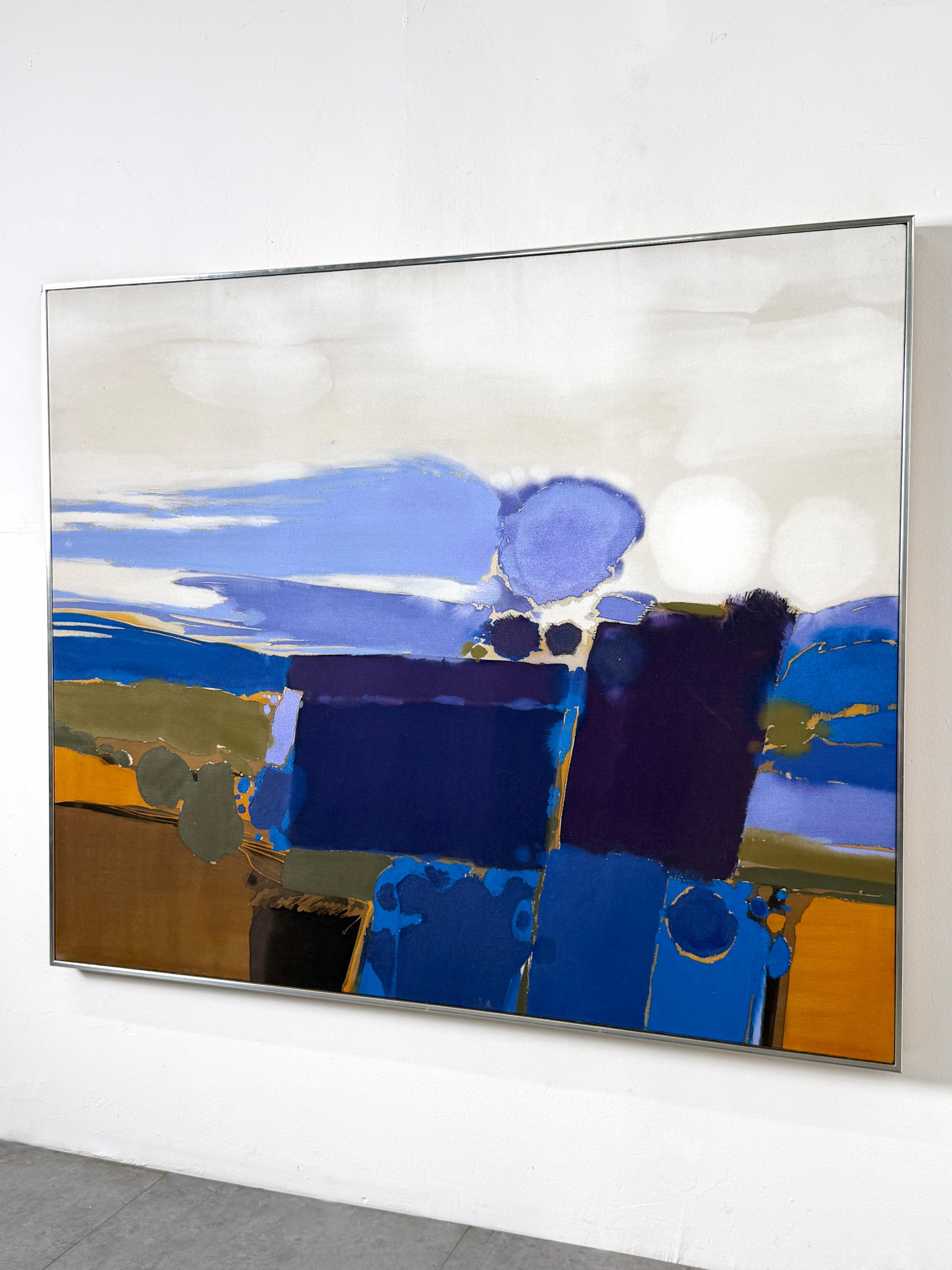 Américain 61x51 Peinture acrylique abstraite originale du milieu du siècle par Ray Frost Fleming en vente