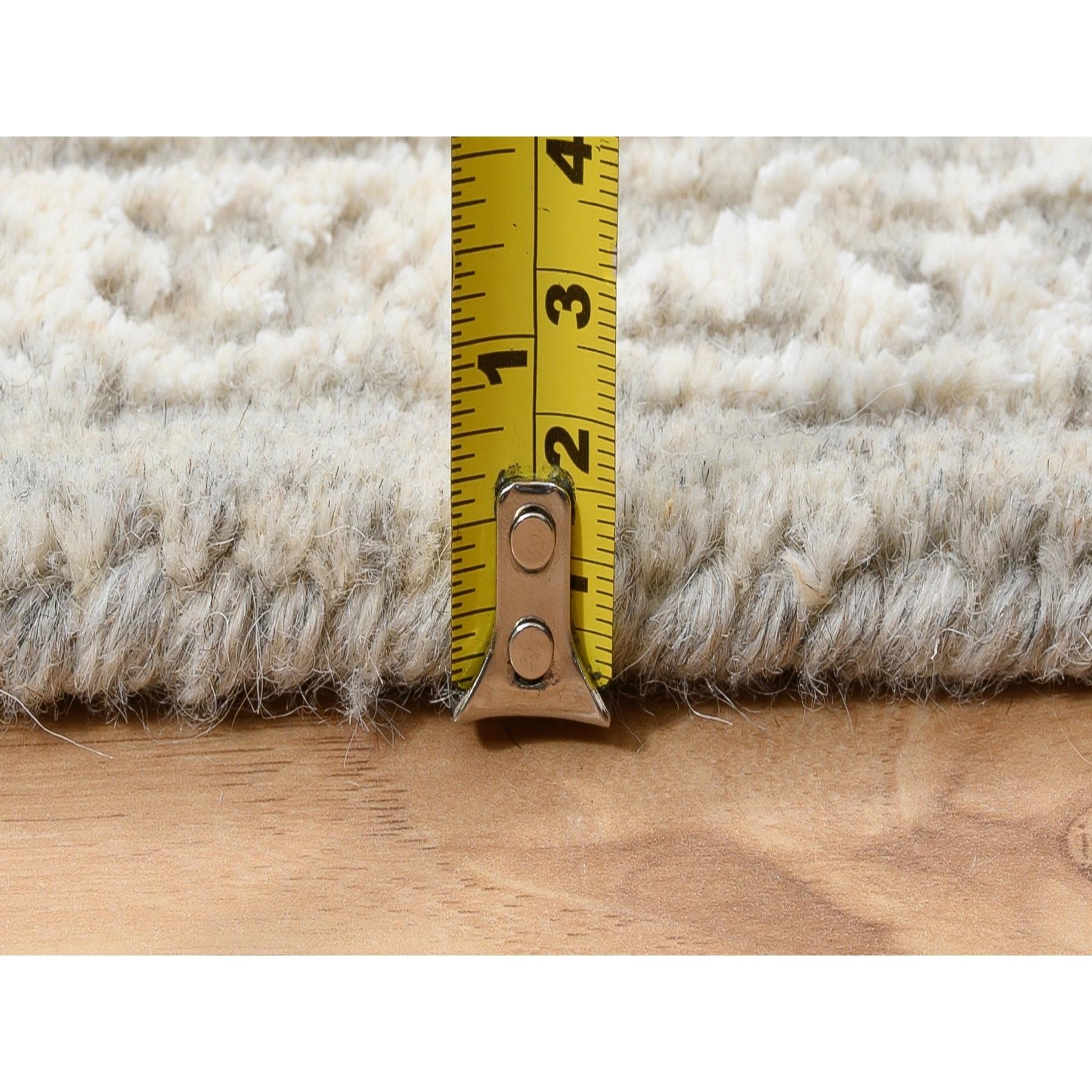 Alfombra Redonda de Jacquard Fino Tejido a Mano de Lana y Seda Beige de 1,80 x 1,80 cm Siglo XXI y contemporáneo en venta