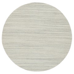 6
1 "x6
1" Marfil, Tejida a Mano, Lana Natural Sin Teñir Alfombra Redonda de Diseño Moderno