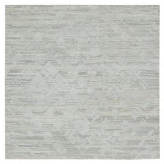 6
1 "x6
2" Elfenbein Modernes Design Ungefärbt Natürliche Wolle Handgeknüpft Quadratischer Teppich