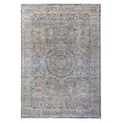 6
1"x8
10" Nickel Gray Pre Historic Mamluk Hand Knotted Pure Wool Oriental Rug