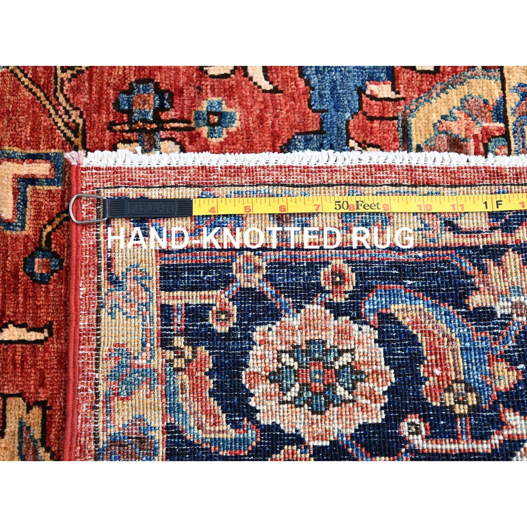 Tapis oriental noué à la main rouge Heris All Over Design Ghazni 6'1