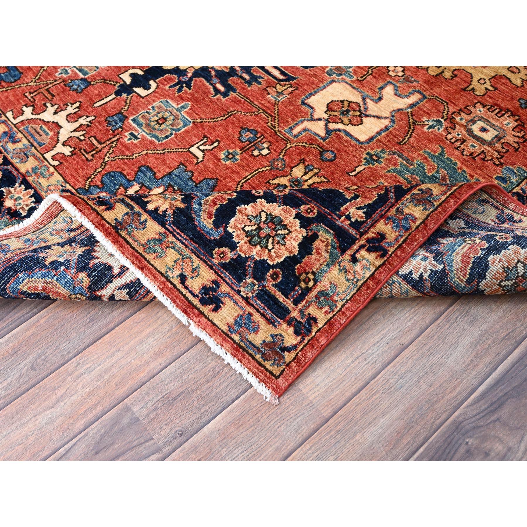 Tapis oriental noué à la main rouge Heris All Over Design Ghazni 6'1