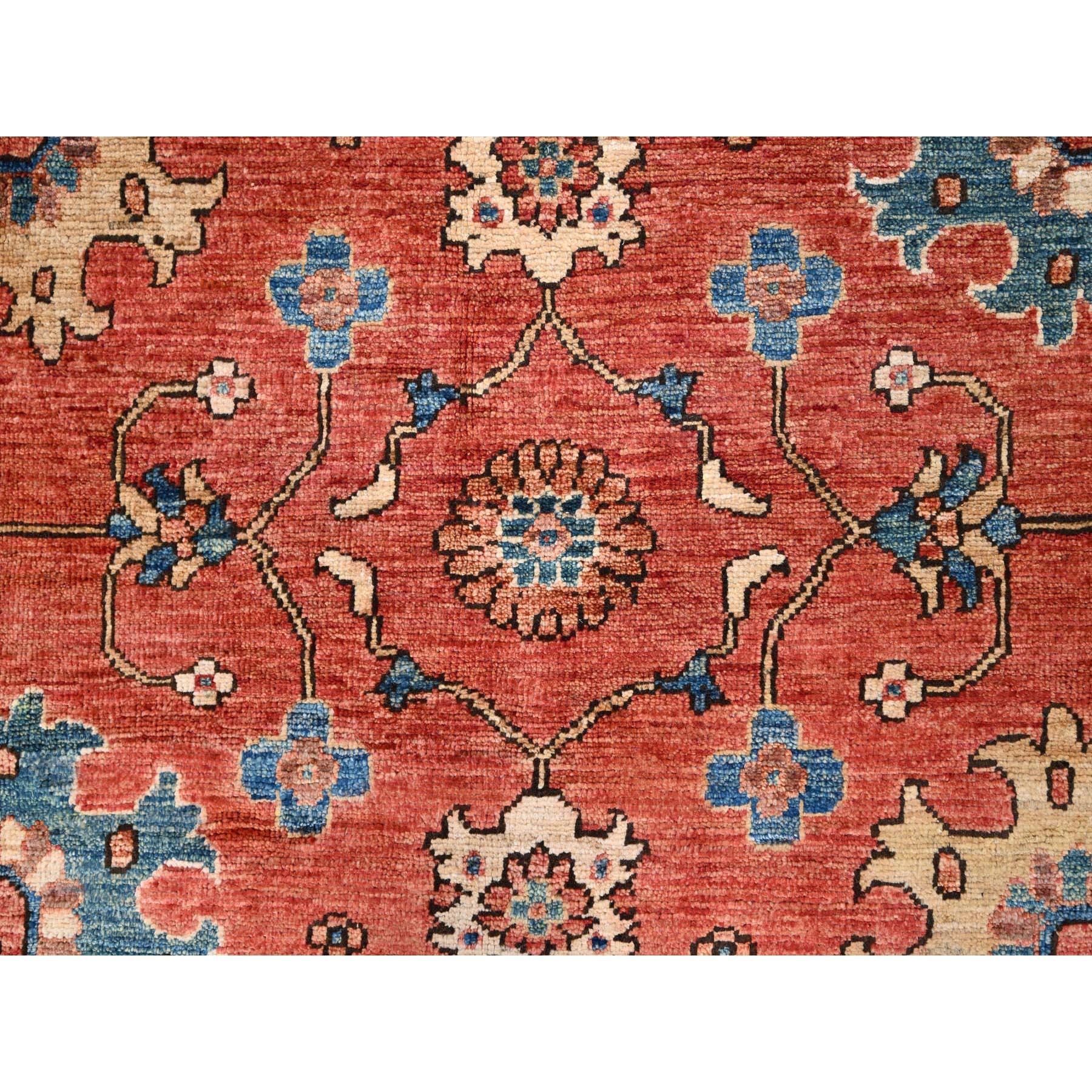 Laine Tapis oriental noué à la main rouge Heris All Over Design Ghazni 6'1