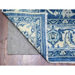 6'1"x8'6" Saphirblauer, handgeknüpfter Peshawar-Teppich aus organischer Wolle, Finer