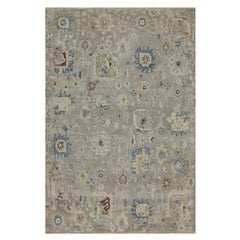 6
1 "x9
Alfombra Oriental Anudada a Mano 100% Lana Oushak Gris con Motivos Rotos