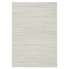 6
1 "x9
 Elfenbein und Creme, Modernes Design Handgewebter ungefärbter Teppich aus natürlicher Wolle