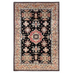 6
1 "x9
 Onyx Schwarz Handgeknüpft Afghan Super Kazak Reine Wolle Orientteppich