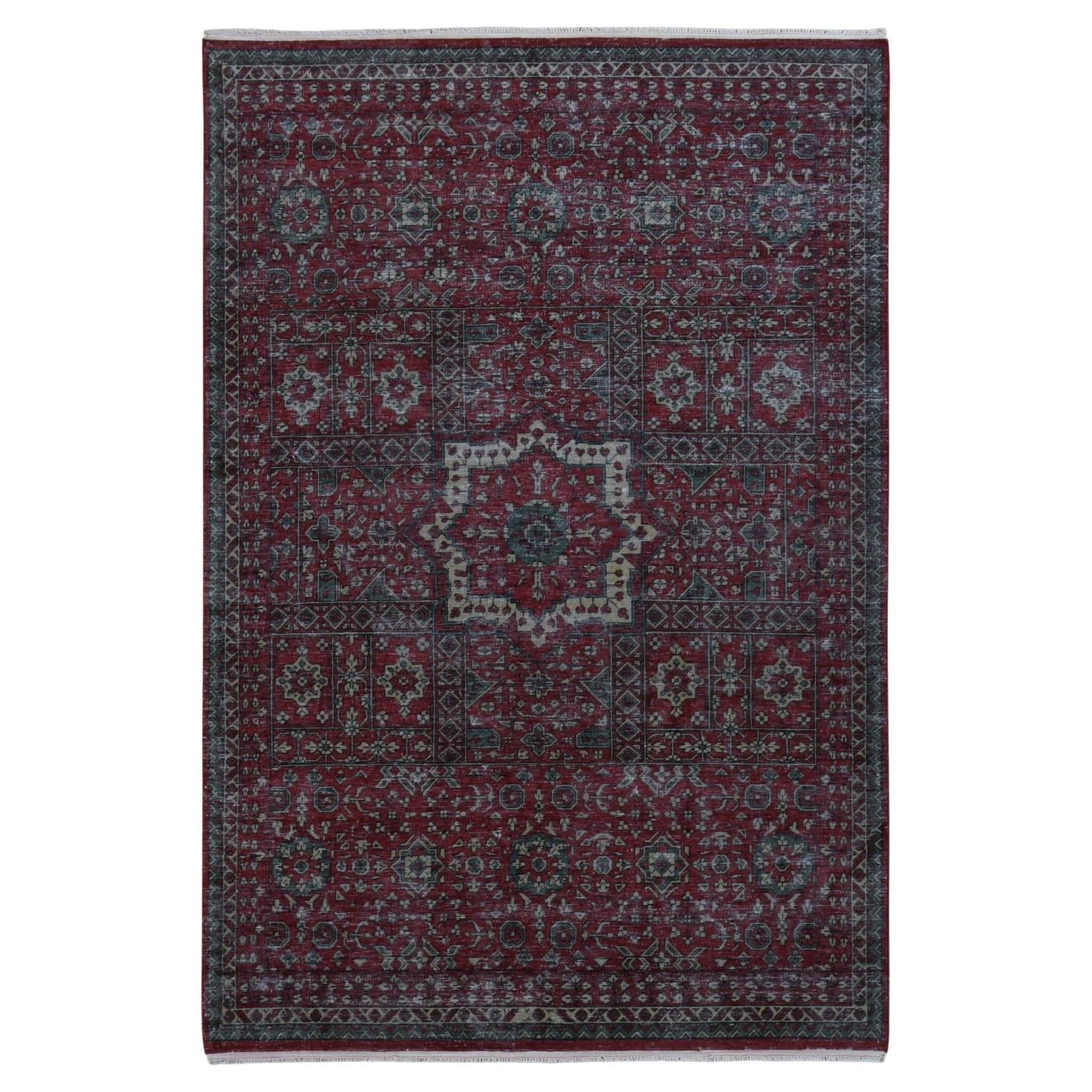 6
1 "x9
 Rojo, Mameluco de Aspecto Vintage, Afeitado, Lana Gastada Anudada a Mano, Alfombra en venta