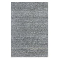 6'1"x9'1" Westchester Gray Undyed Wool Hand Knotted Grass Design Oriental Rug