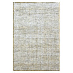 6'1 "x9'1" Tapis d'Orient en laine nouée à la main à motifs d'herbes oxydées blanc et jaune