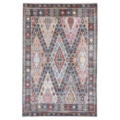 6
1 "x9
2" Nero carbone con disegno anatolico Tappeto organico in lana annodato a mano