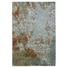 6
1 "x9
2" Grigio con Ruggine Nodo Persiano Disegno Astratto Tappeto Annodato a Mano in Pura Lana