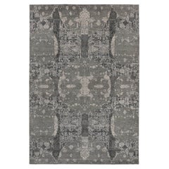 6
1 "x9
2" Sonic Gray Schmuck Design Wolle und Seide Hand geknüpft Orientteppich