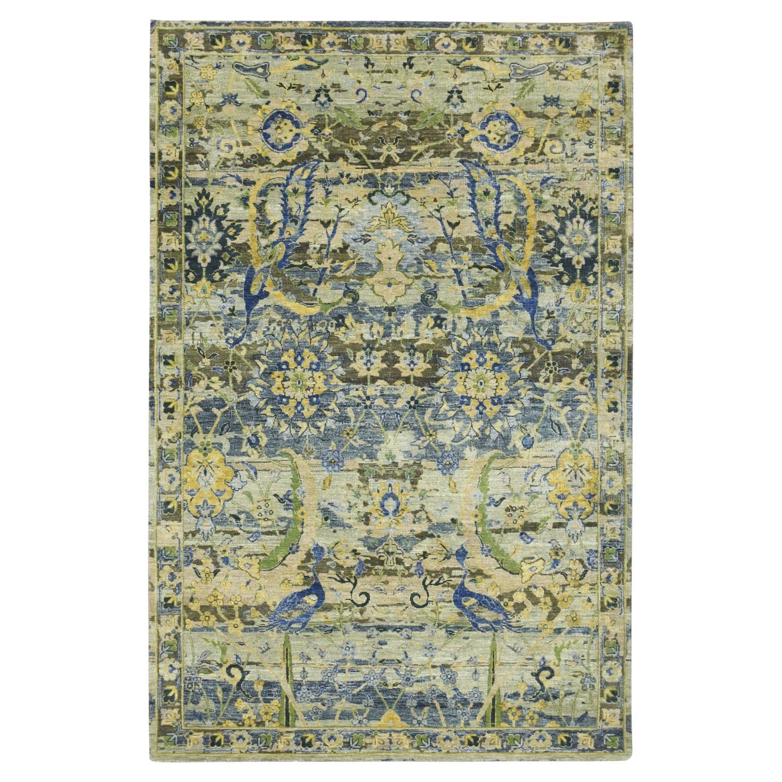 6
1 "x9
3" Greene 
Greene 
Greene con disegno di uccelli annodato a mano in lana