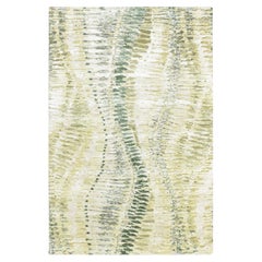 6'1"x9'3" Shades of Green 100% Silk Hand Knotted Crocodile Safari Design Rug
