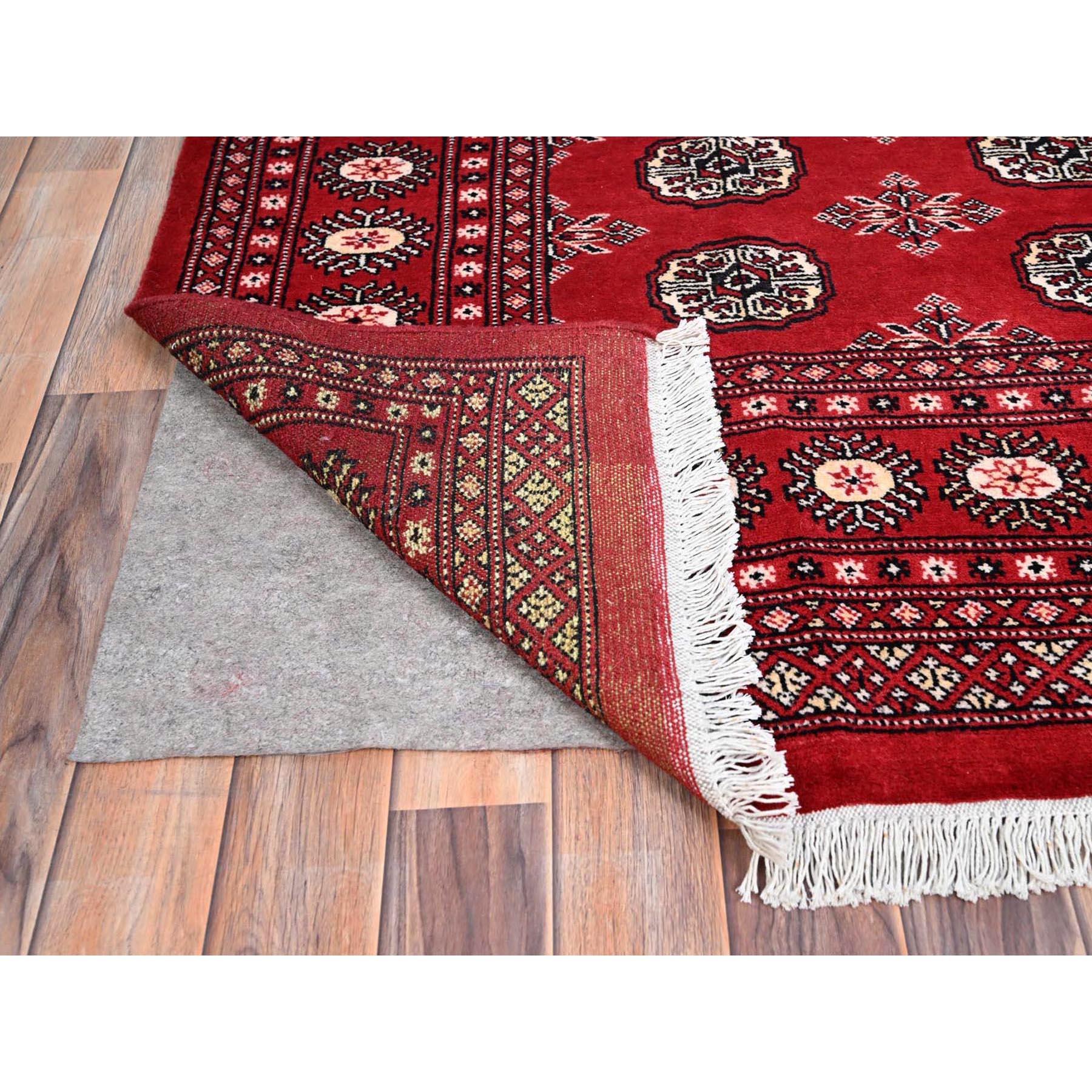 Afghano Tappeto orientale annodato a mano in lana Bokara Red Princess 6'1 